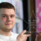 A hairdressing apprentice from Cwmbran won an award at Salon Cymru- a competition for hair and make-up talent in Wales
