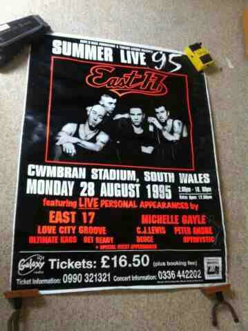 Cwmbran Stadium- Bank Holiday 1995 concert poster with Easy 17 and Michelle Gayle