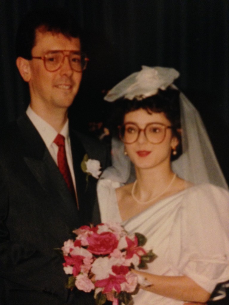 Joanna and Mike on their wedding day