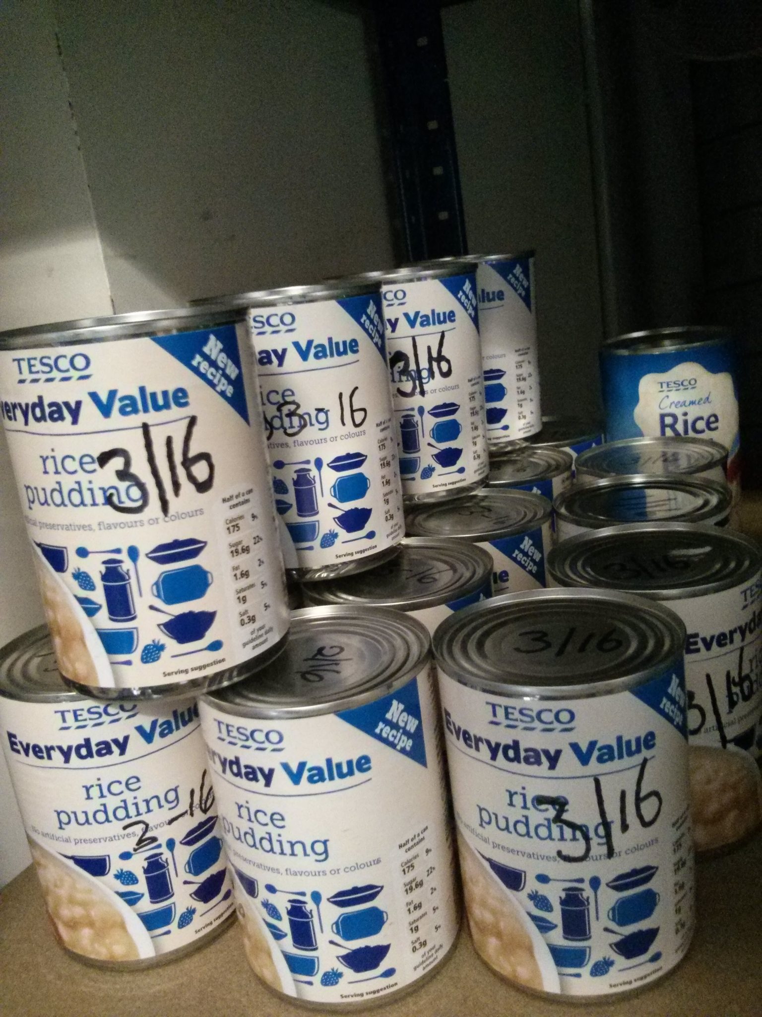 These tins of rice pudding will soon be ate by people in Cwmbran who are struggling