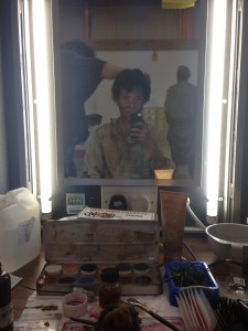 Josh in make up for Da Vinci's Demons