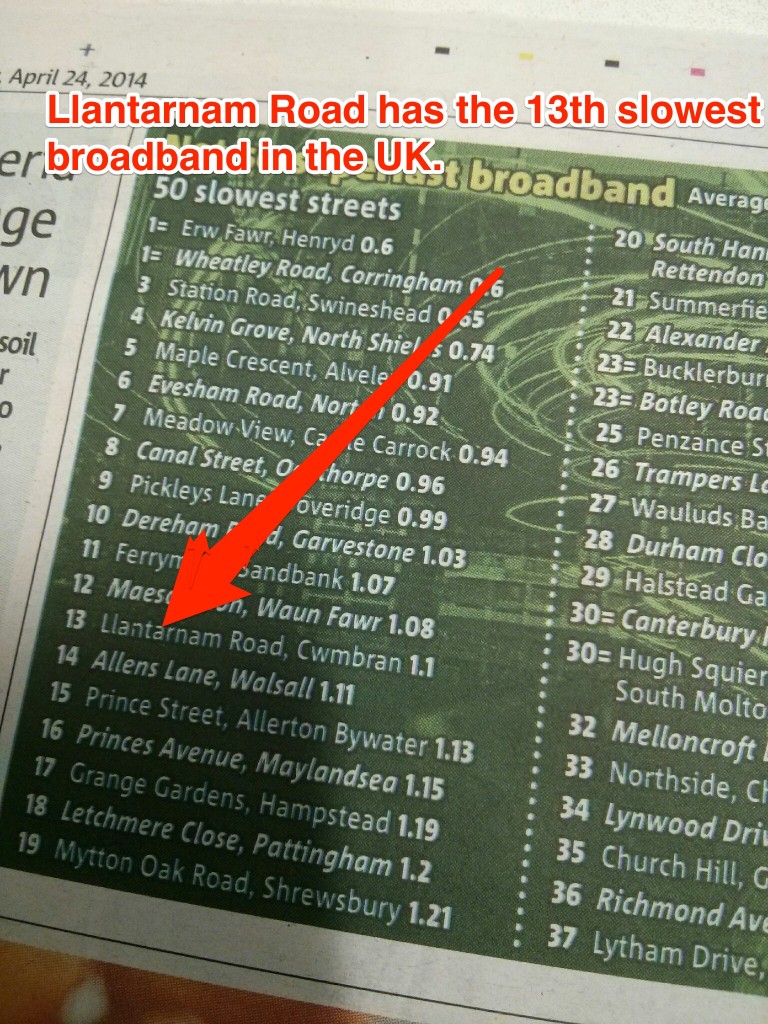 How can we improve broadband speeds in Cwmbran?