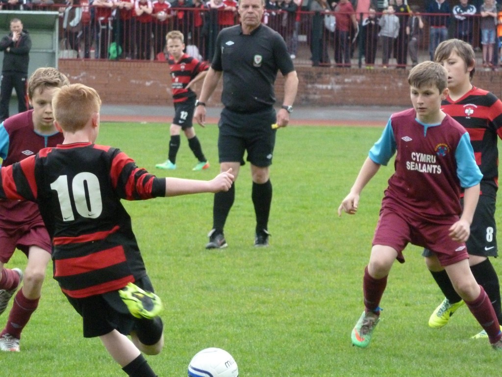 Action from the Torfaen under 12s cup final at Cwmbran Stadium