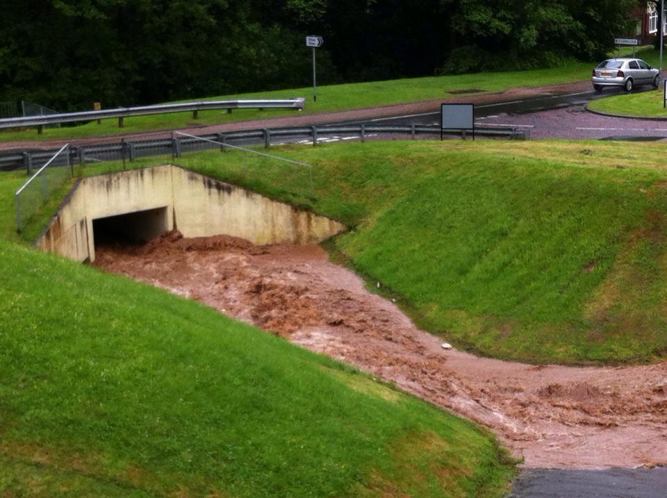 The 'river' gushing through the subways on Fairhill