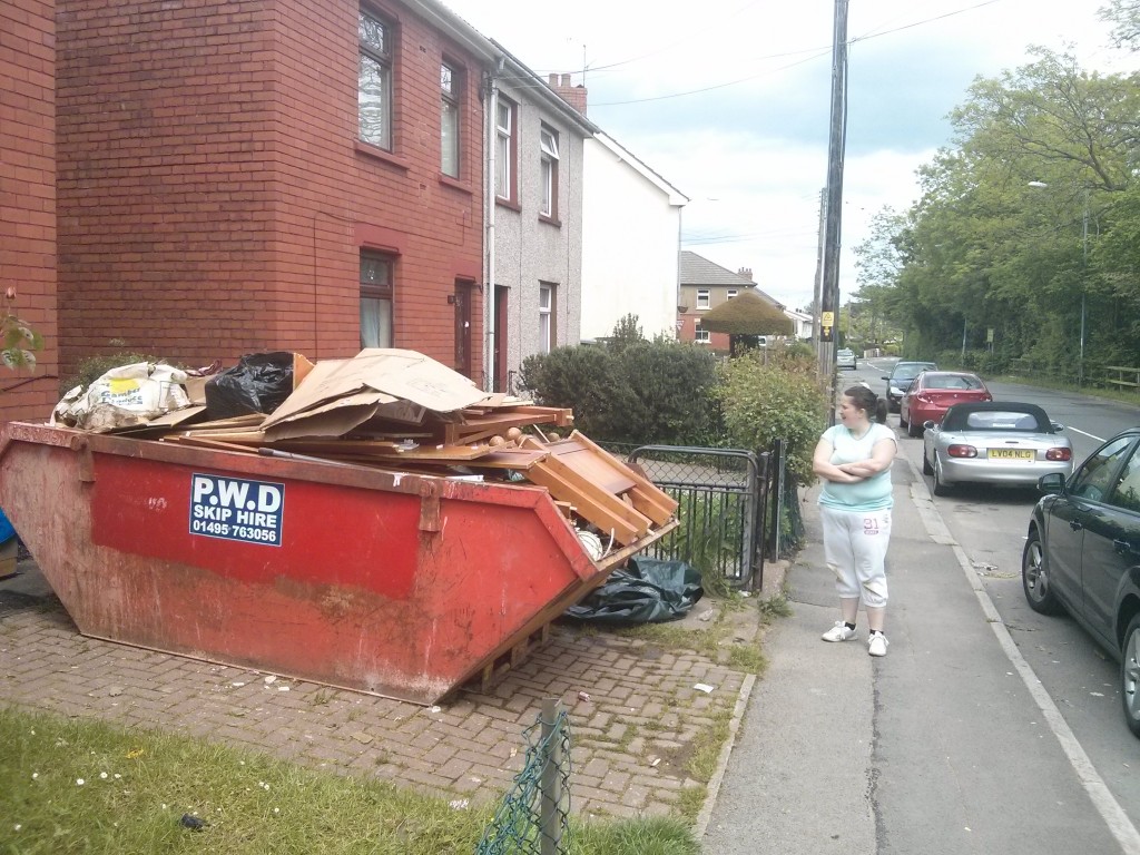 Sian Price outside her home
