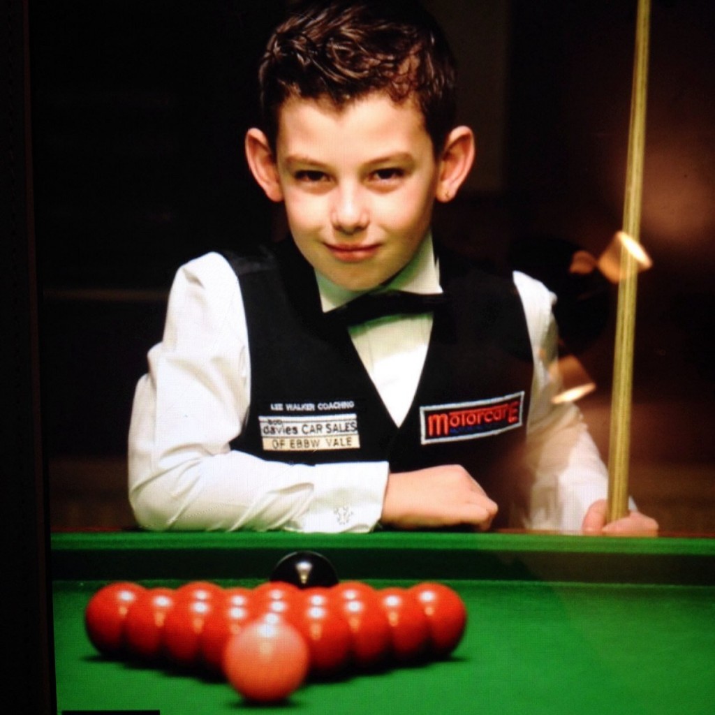 Liam Davies at the snooker table