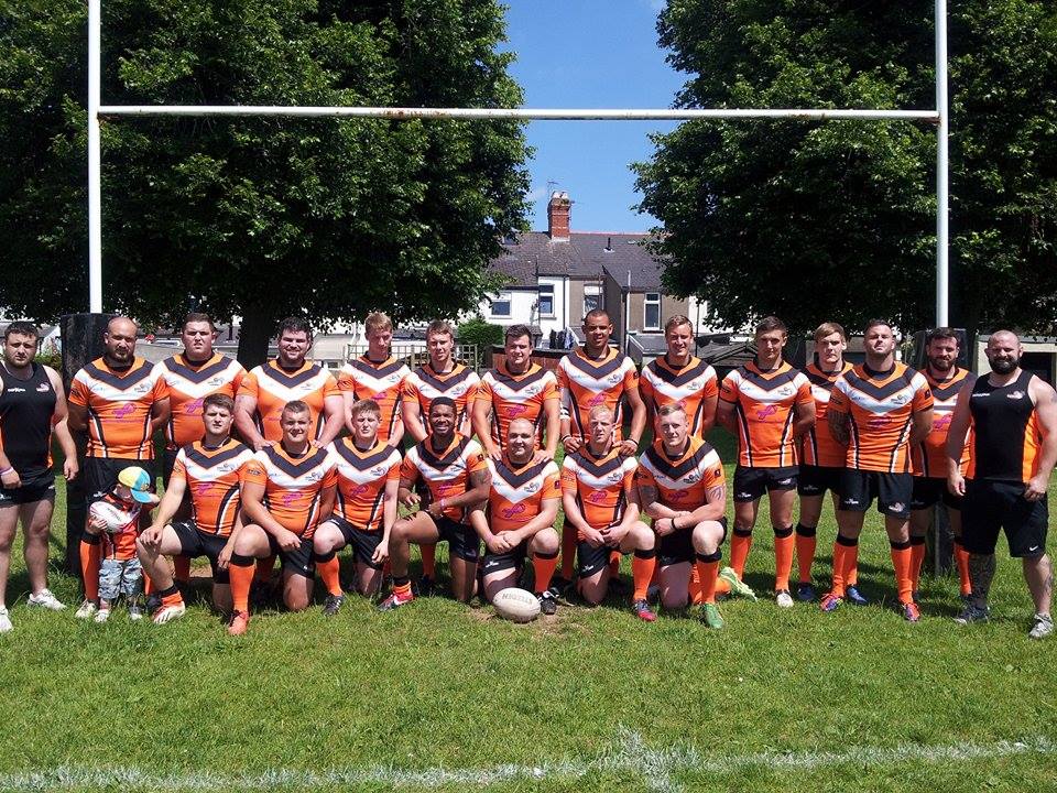 Torfaen Tigers rugby league squad in their new shirts
