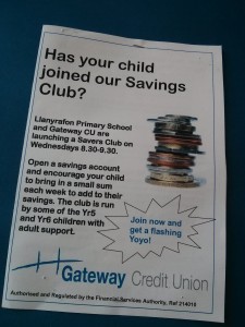 Llanyrafon Primary School savings club