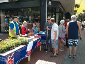 The Blind Veterans UK stand in Gwent Square