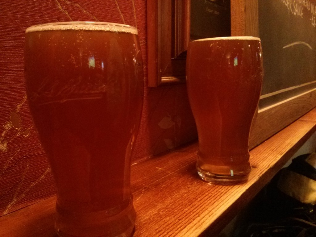 Two pints of Corgi in the Queen Inn
