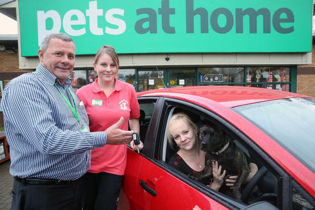 (L-R) Mike Barker, Sarah Matthews, Sarah and her dog Pepper