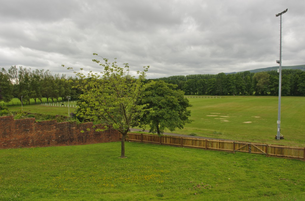 One side of the gardens overlook Croesyceiliog RFC