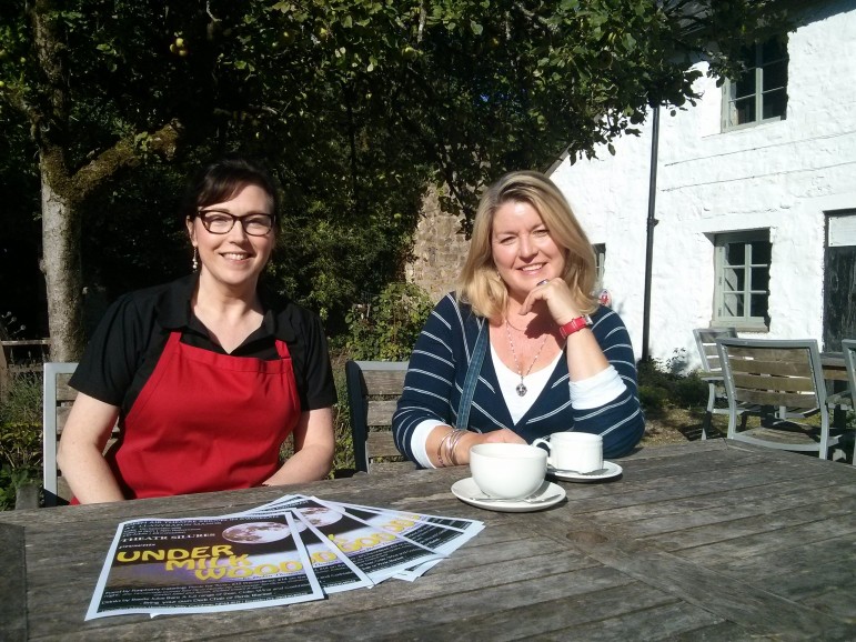 Julie Nelson, from Raspberry Catering, and Jude Lewis, from Theatr Silures, outside Llanyrafon Manor