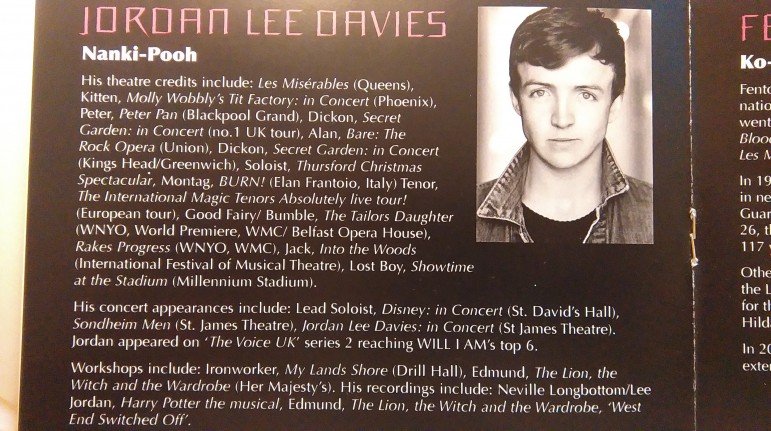 Jordan Lee Davies in The Mikado with the Welsh Musical Theatre Orchestra