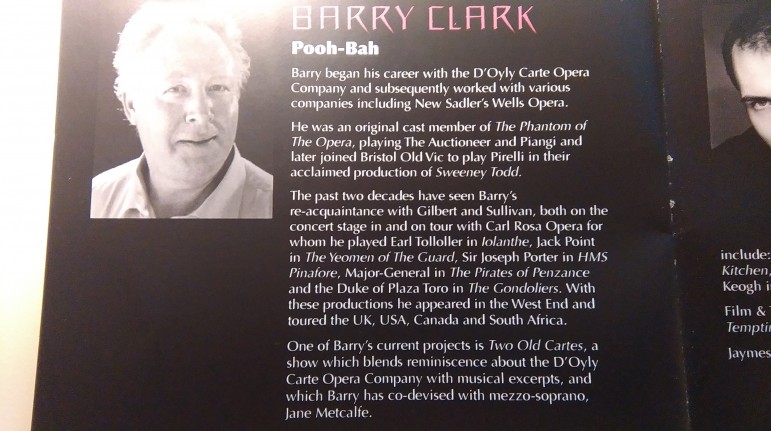 Barry Clark in The Mikado with the Welsh Musical Theatre Orchestra