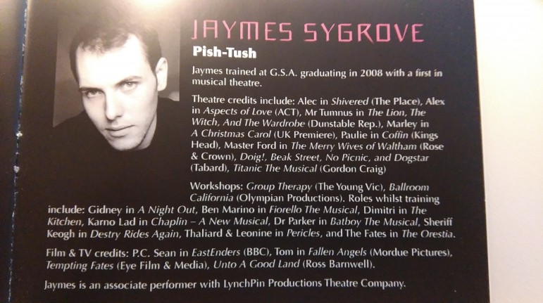 Jaymes Sygrove in The Mikado with the Welsh Musical Theatre Orchestra