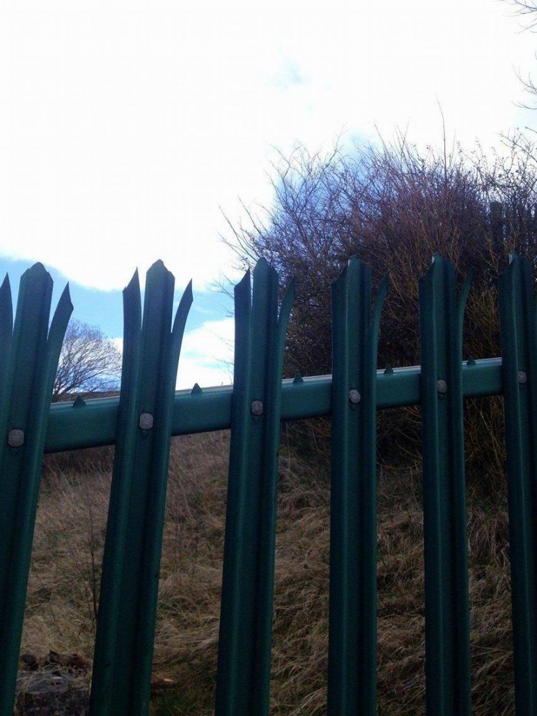 The fence in Blaenavon that he tried to climb over