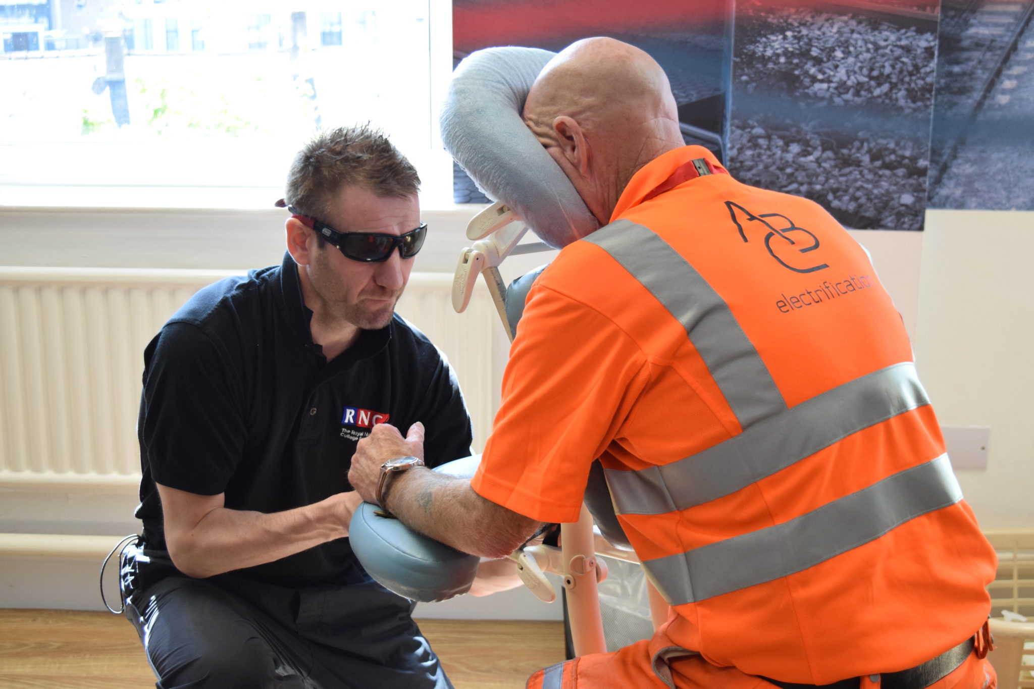 Charlie - massaging at Network Rail