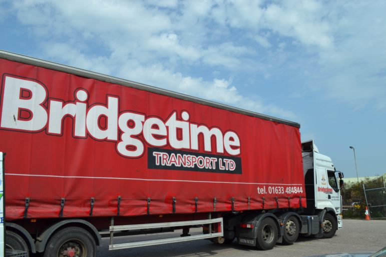 A Bridgetime Transport truck