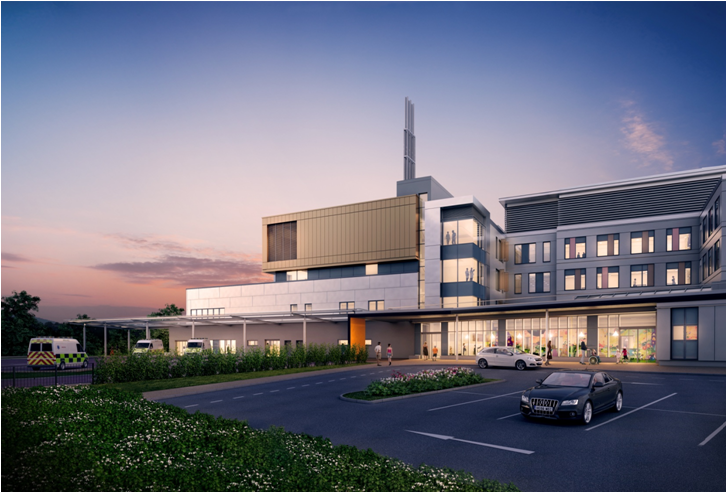 An artist's impression of the new hospital. PIC CREDIT- Aneurin Bevan UHB