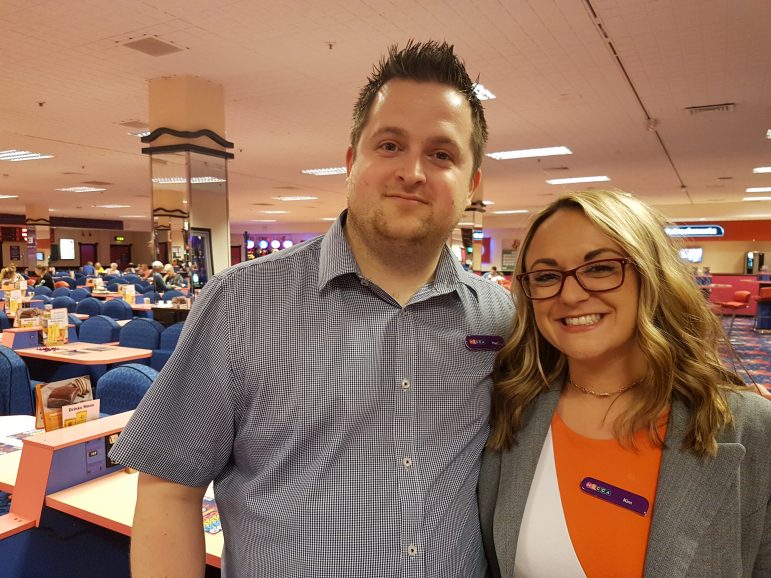 Paul Hughes and Kim Jones from Mecca Bingo Cwmbran