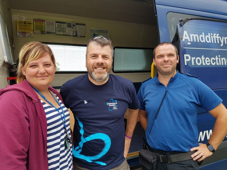 Staff from Bron Afon and Gwent Police at today's Party in the Park