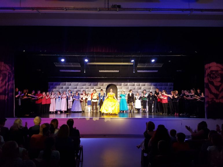 The curtain call at Cwmbran High School's production of Beauty and the Beast