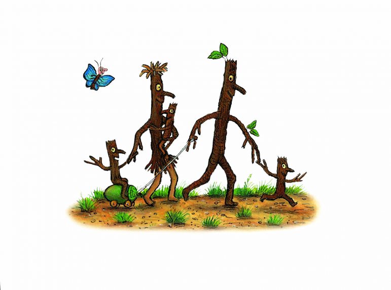Stick Man family from picture book written by Julia Donaldson and illustrated by Axel Scheffler