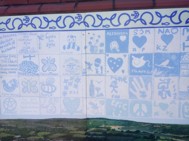 A section of The Valley of King Bran mural at Cwmbran Centre for Young People