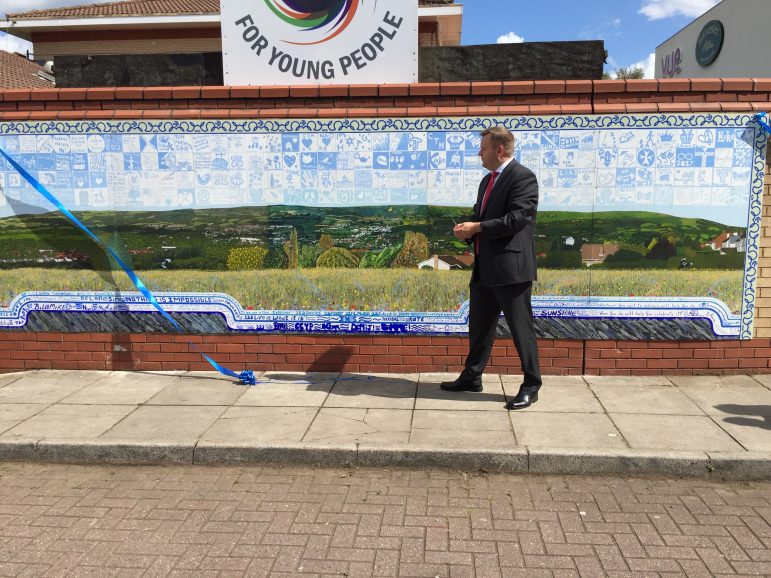 Torfaen MP Nick Thomas-Symonds, cuts the ribbon at Cwmbran Centre for Young People