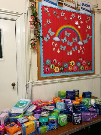 Over 70 products were donated by the rainbows, brownies and guides in Cwmbran