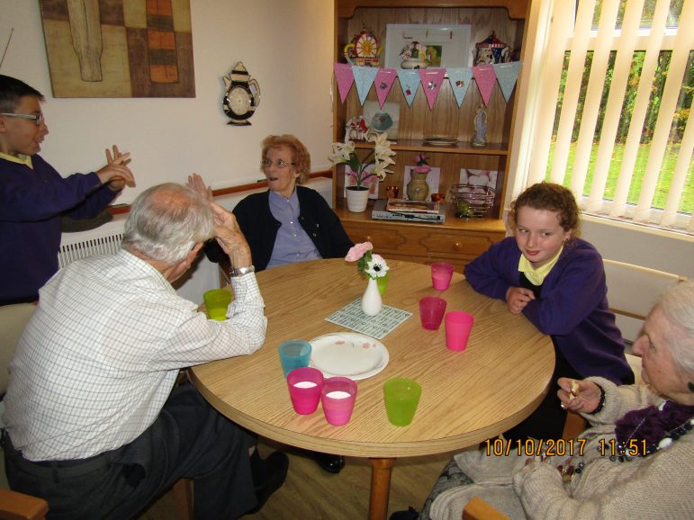 Nant Celyn Primary School pupils at Ty Gwyn Care Home