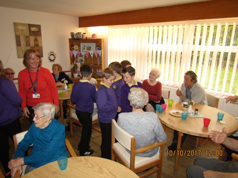 Nant Celyn Primary School pupils at Ty Gwyn Care Home