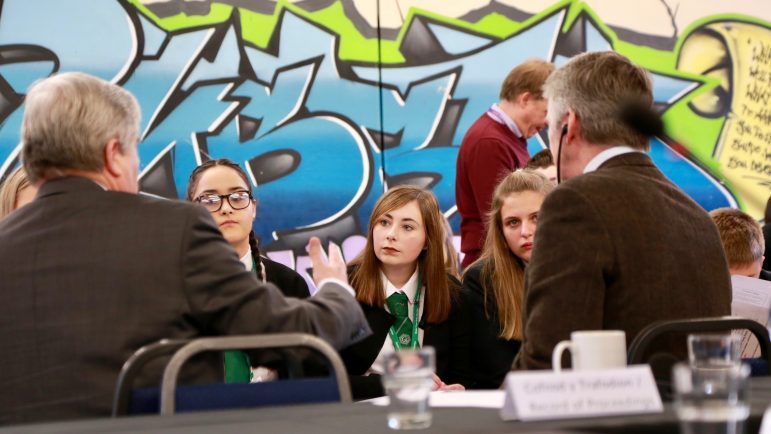 Young people quiz assembly members in Cwmbran Centre for Young People