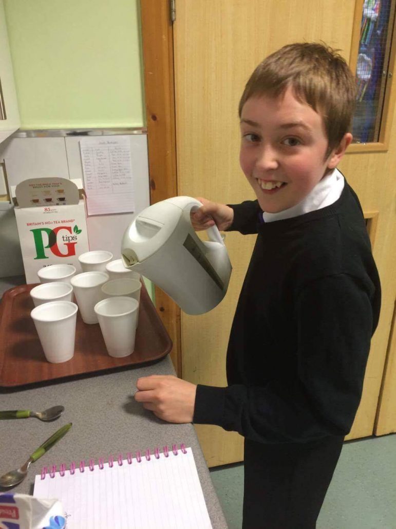 Cwmbran High School pupils kept the volunteers refreshed with regular cups of tea and coffee