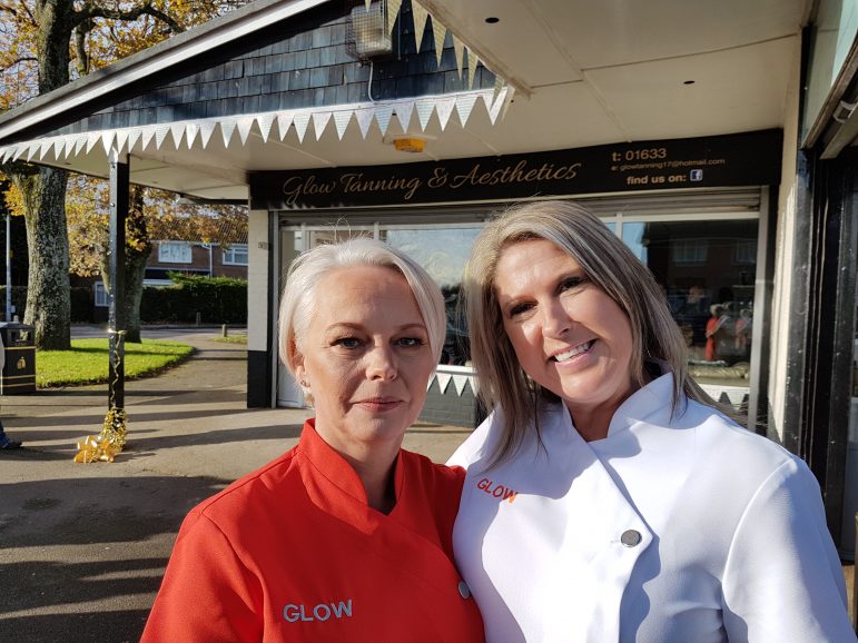 Heidi Perchard and Lisa Williams outside their new salon in Oakfield