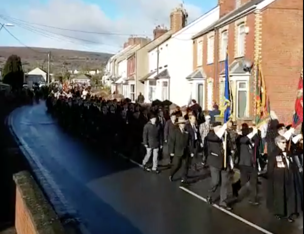 Hundreds of people marched through Old Cwmbran today for the Remembrance Day parade