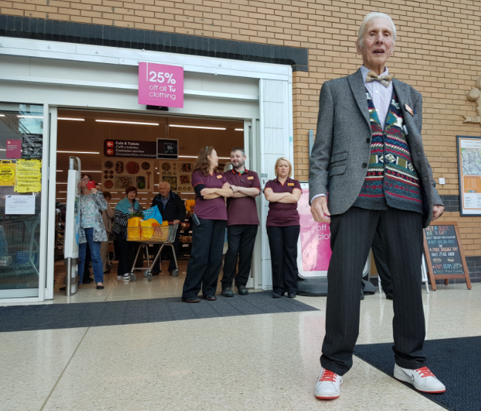 Reg Buttress on his last day at Cwmbran Sainsbury's