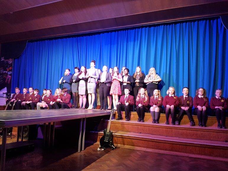 A photo of Croesyceiliog School's production of School of Rock