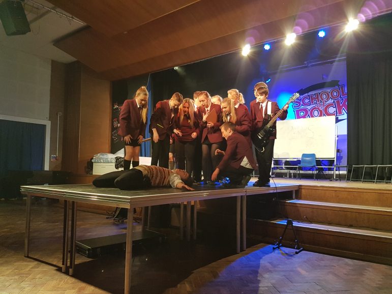 A photo of Croesyceiliog School's production of School of Rock