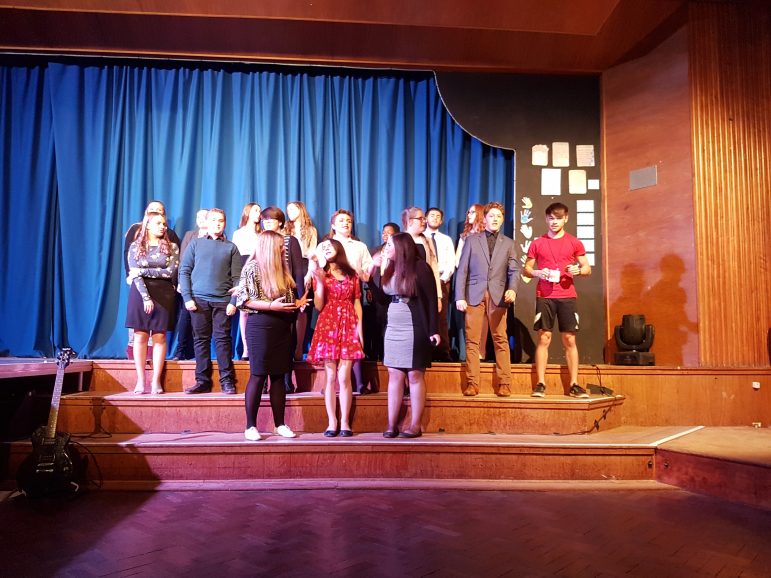 A photo of Croesyceiliog School's production of School of Rock