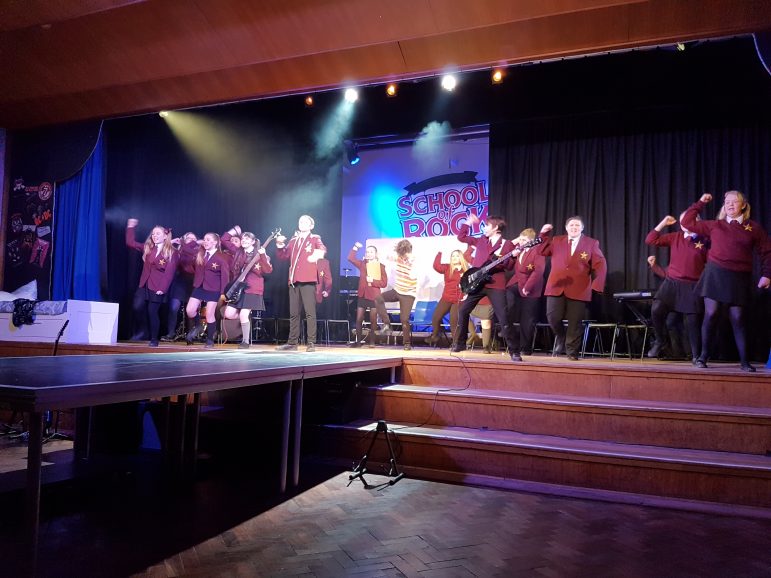 A photo of Croesyceiliog School's production of School of Rock