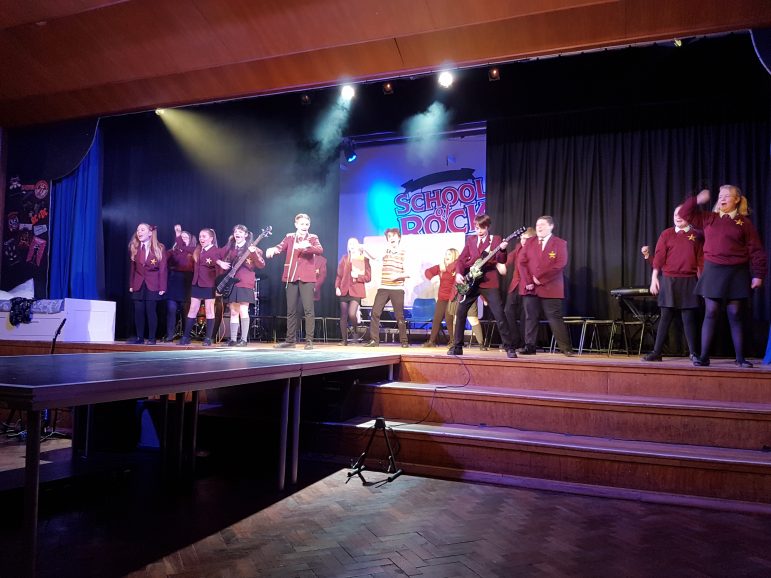 A photo of Croesyceiliog School's production of School of Rock