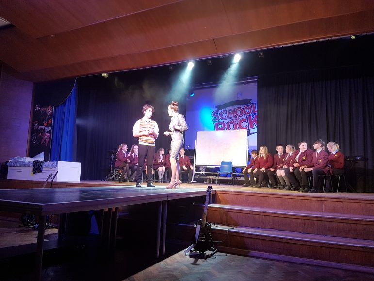 A photo of Croesyceiliog School's production of School of Rock