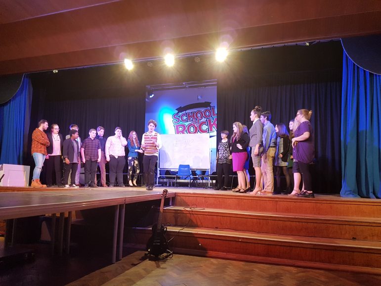 A photo of Croesyceiliog School's production of School of Rock