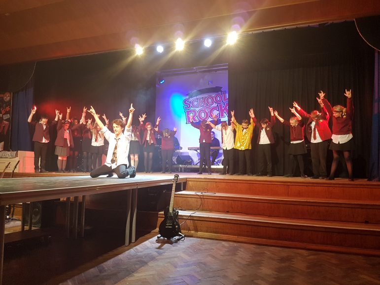 A photo of Croesyceiliog School's production of School of Rock