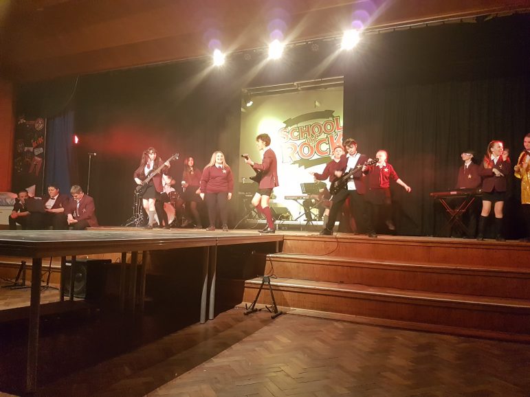 A photo of Croesyceiliog School's production of School of Rock