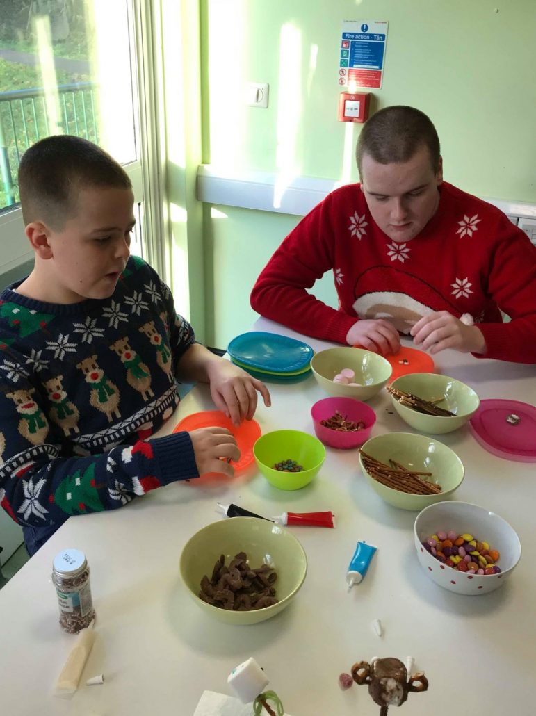 The Christmas party at the autism base in Cwmbran High School