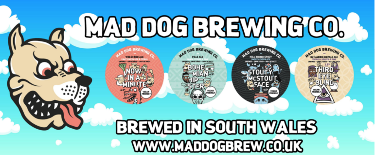 Some of the beers from Mad Dog Brewing Co
