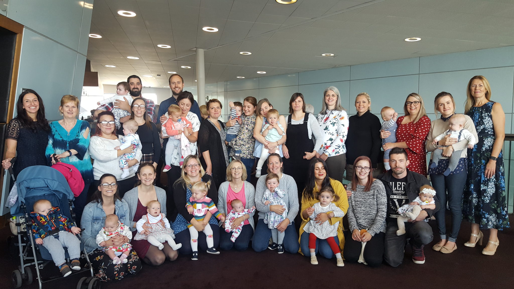 Parents and children at the book's launch in The Riverfront